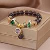 Luxury Zircon Inlay Pendant Rhinestone Vintage Beaded Bracelet Crystal Beads Bracelet  Decoration