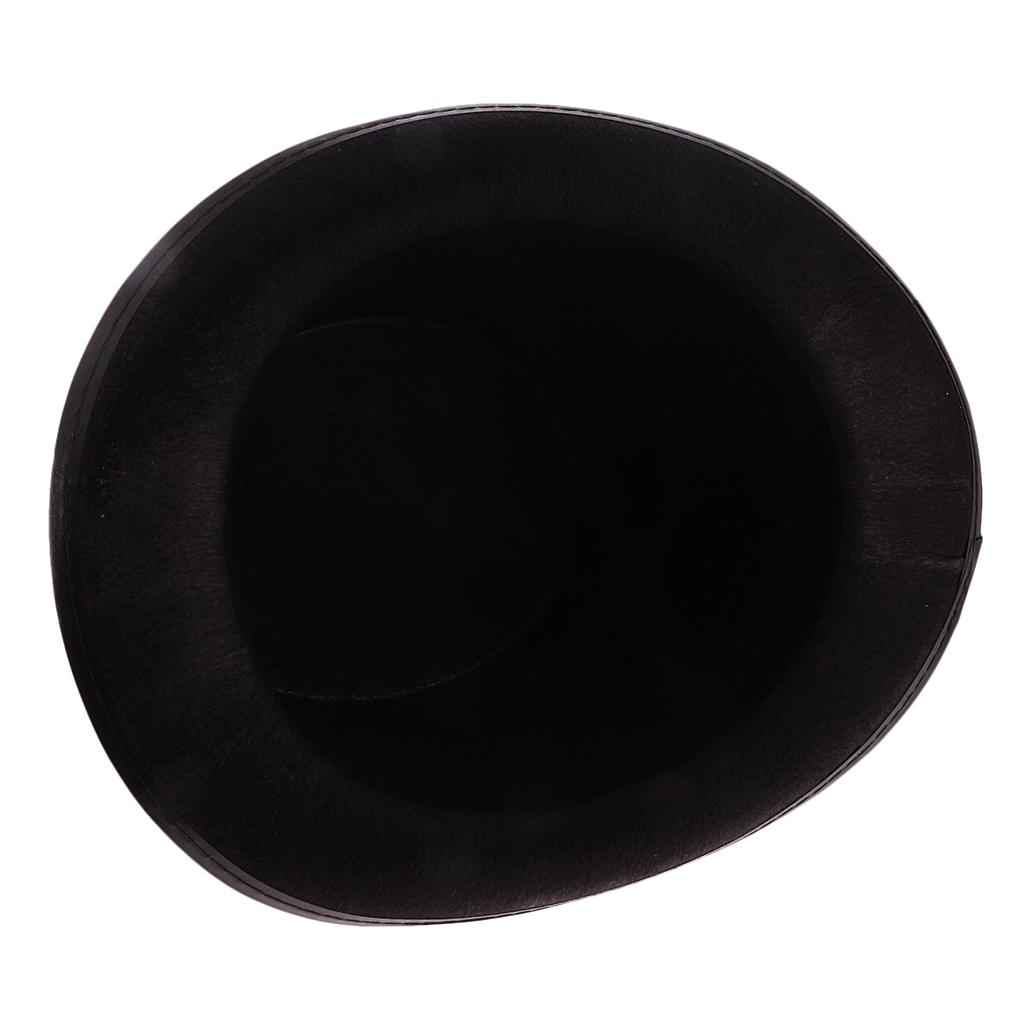 Black Magician Jazz Hat Classic Top Hat Polyester Felt Unisex Fedora Party Hat for Stage Performance