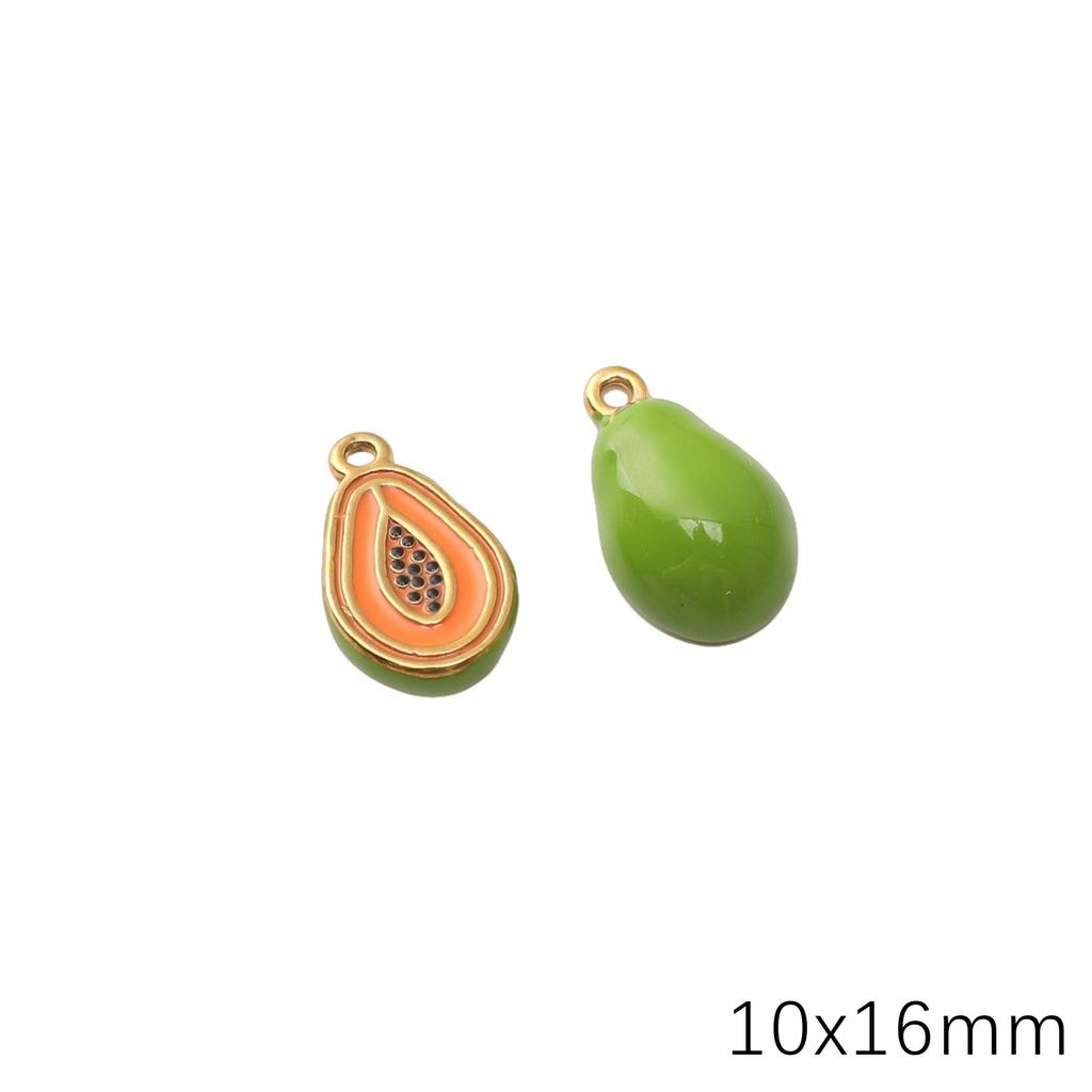 Stainless Steel Fruit Pendant Drip Oil Charm Accessories for DIY Jewelry