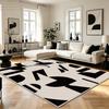 Black White Modern Nordic Abstract Geometric Carpet Living Room Home Decoration Big Rug Soft Non-slip Bedroom Washable Floor Mat