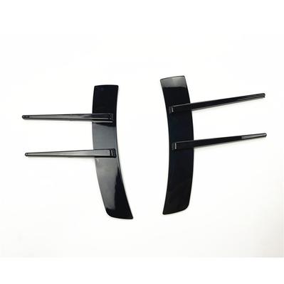 New 2 Pcs Glossy Black ABS Car Side Fender Wing Shark Fin Badge Bonnet Decal Sticker