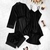 Women's 4,piece Satin Pajama Set, Soft Satin Sleepwear Set