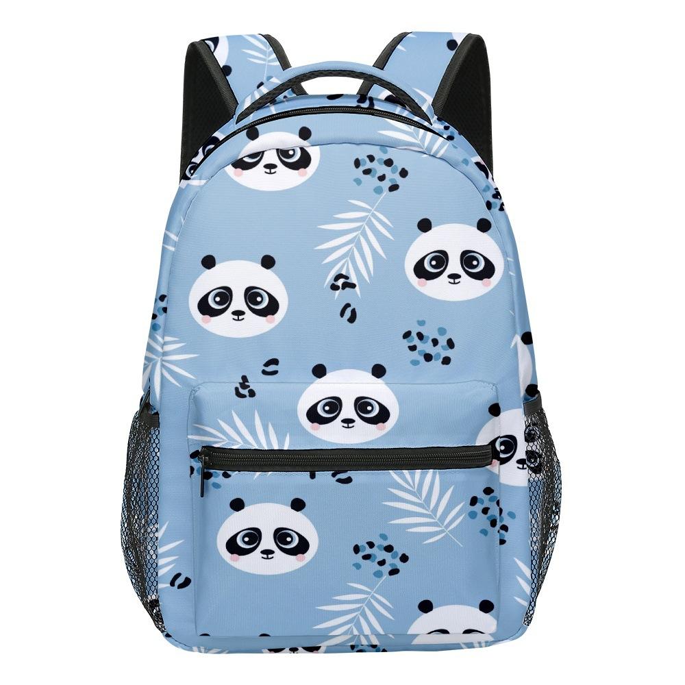 Hip Hop Kpop Jugendliche Schultaschen Unisex Niedliche Panda-Reisetaschen 3D-Druck Oxford Wasserdicht Notizbuch Schulrucksäcke