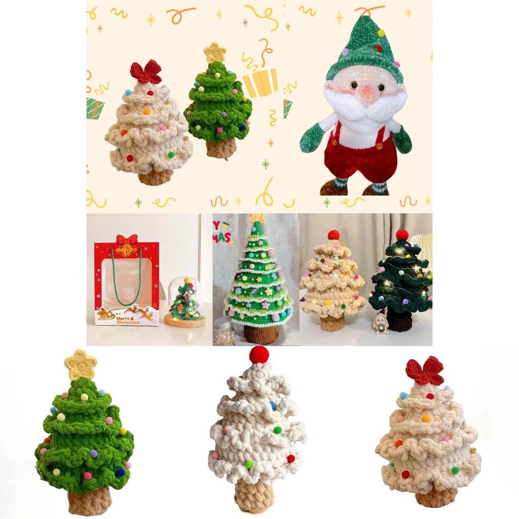 Handgemachtes DIY Strickmaterial-Set für Weihnachtsbaum mit Weihnachtsmann Perfektes Geschenk für Weihnachtsfeier