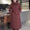 Talla Grande L-7XL Moda Abrigo de Invierno Femenino Parkas Largas con Capucha Sueltas Gruesas Chaquetas de Mujer con Cinturón