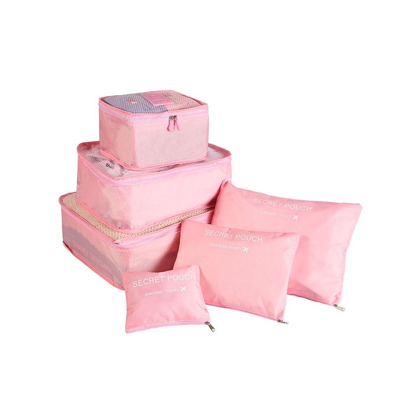 6PCS Travel Storage Bag Set for Clothes Tidy Organizer Wardrobe Suitcase Pouch Travel Organizer Bag Case Shoes Packing Cube Bag