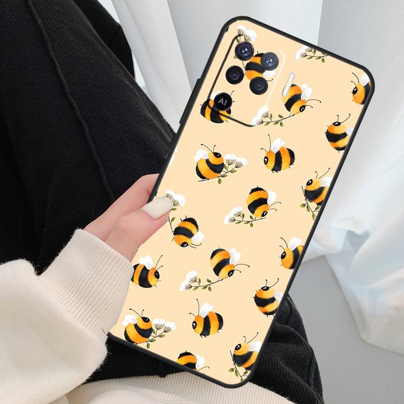 Bee Bumblebee Pattern Case For Oppo A96 A76 A16 A60 A98 A58 A78 A18 A38 A80 A40 A77 A57 A17 A74 A54 A94 A15 A5 Pro
