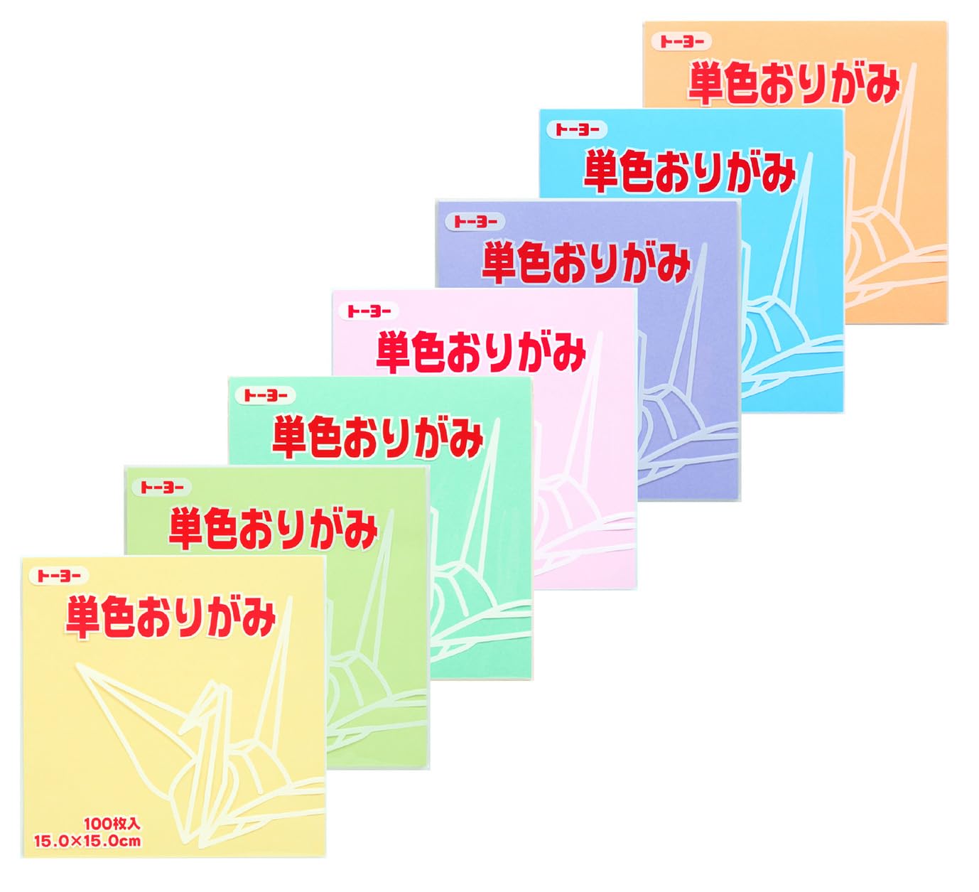 

Toyo Origami Pastel Color 7 863234 Set, Colors, 15cm,