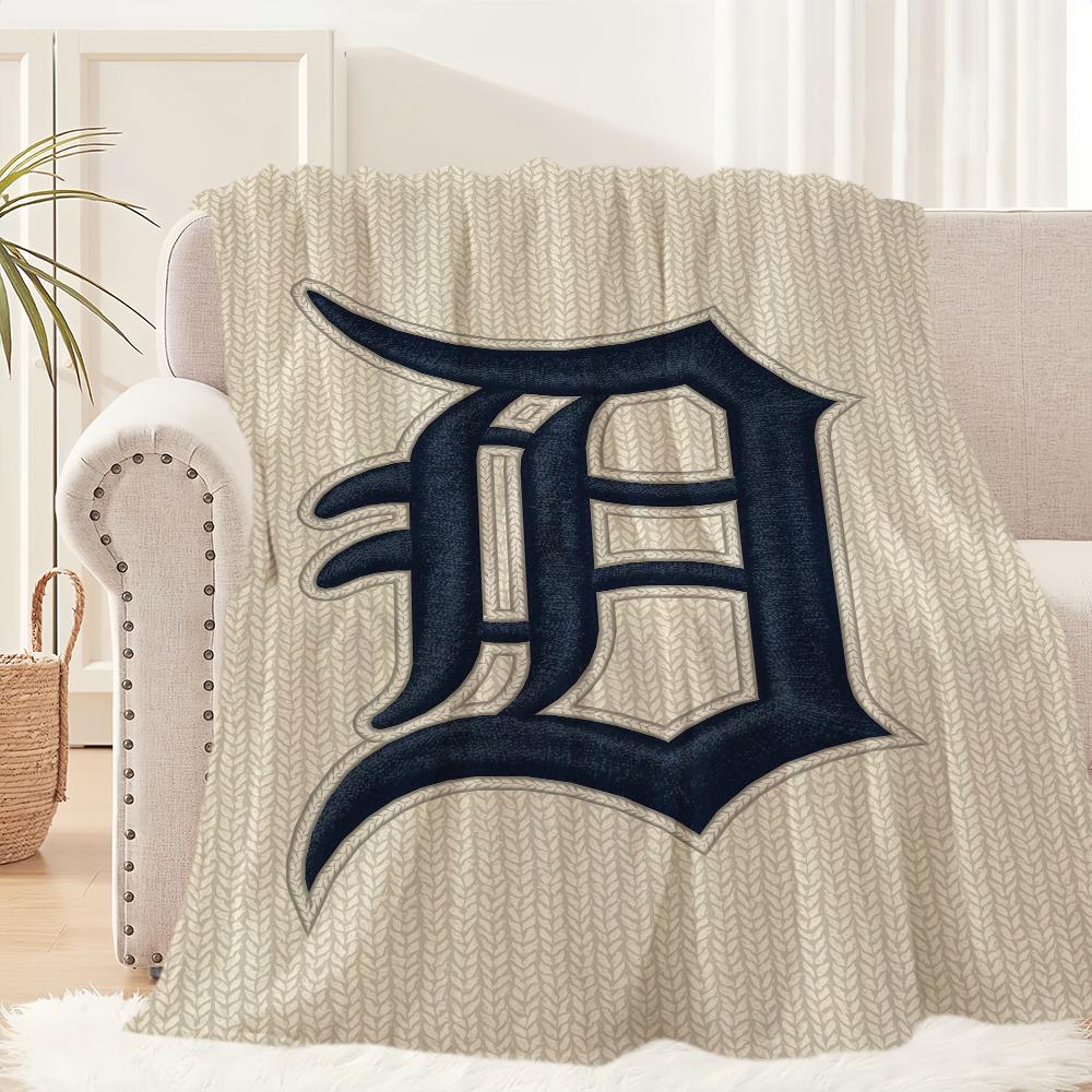 D-Detroit T-Tigers Baseball Blanket Blanket for Couch Sofa Travel Home Hiking Picni Bed Beding Flannel Blanket birthday gift