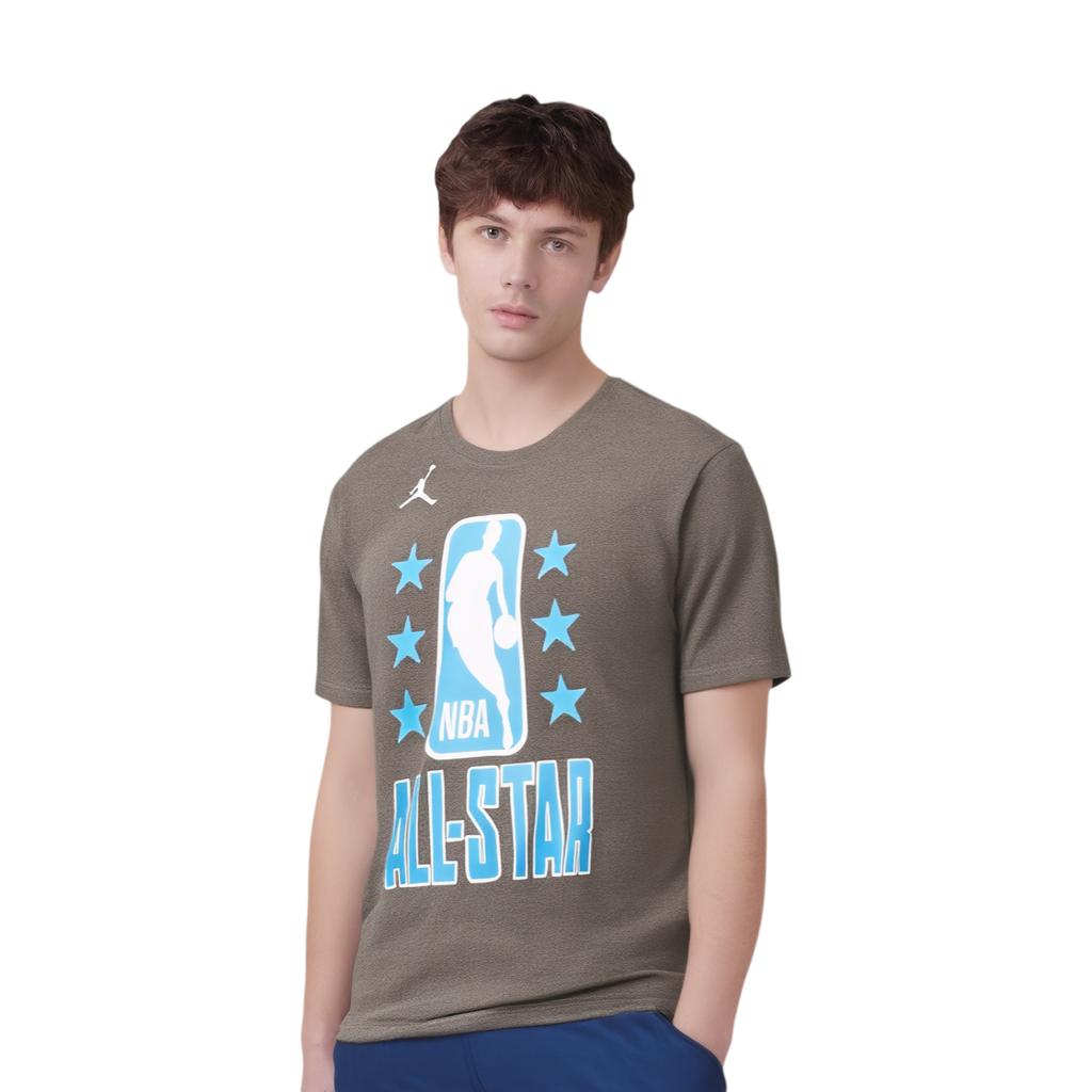 Jordan Lässiges Rundhals-T-Shirt mit Buchstaben-Logo-Print, Kurzarm, All-Star Saison 2022 Herren Oberteile Dunkelgrau DJ8350-084