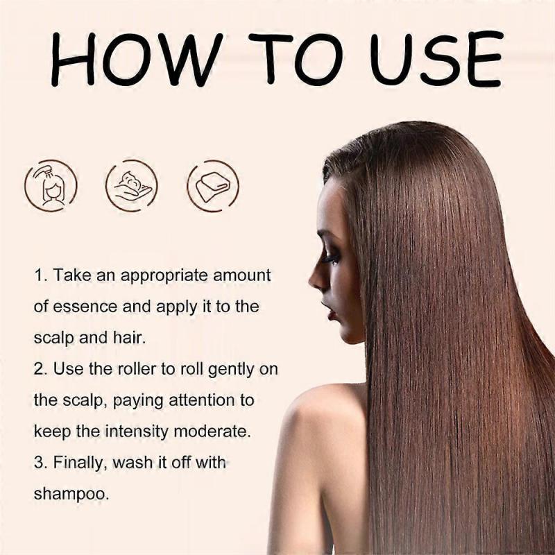 2pcs Hair Regrowth Serum Natural Hair Growth Oil - With Roller & Batana Oil