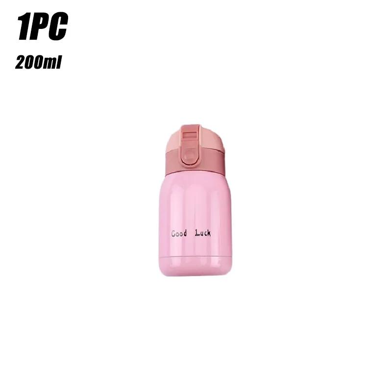 1-2PCS New Design Small Mini Pop-up Lid Portable Double Wall Insulated Stainless Steel Water Bottle For Kids