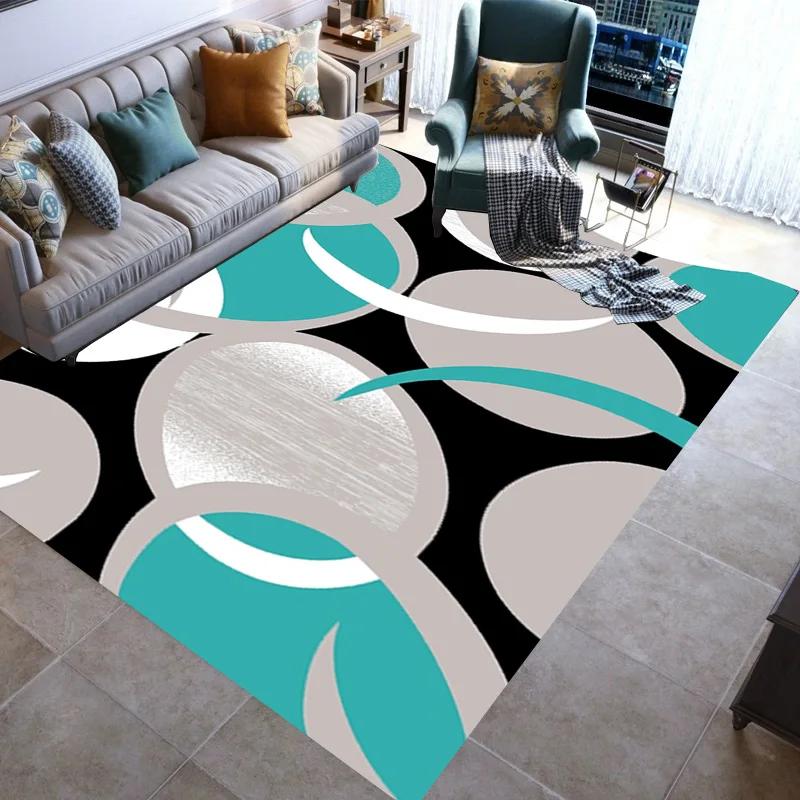 Stylish Geometric lines Washable Modern 3D Printing Carpet Mat for Living Room Bedroom Toilets Home Decoration Rugs