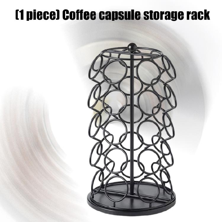 Kaffeekapsel-Drehständer 360-Grad-Drehdesign Eisen Platzsparender Organizer Küchenzubehör