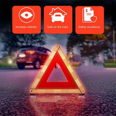 Reflective Traffic Safety Triangle Foldable Warning Sign for Vehicle Breakdowns Emergency Roadside Kit for Car Inspection M3H1
