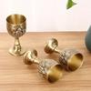 25ml Wine Glasses Vodka Goblet Bronze Liquor Spirits Cup Mini European Retro Relief Castle Wedding Tumbler for Party Decoration