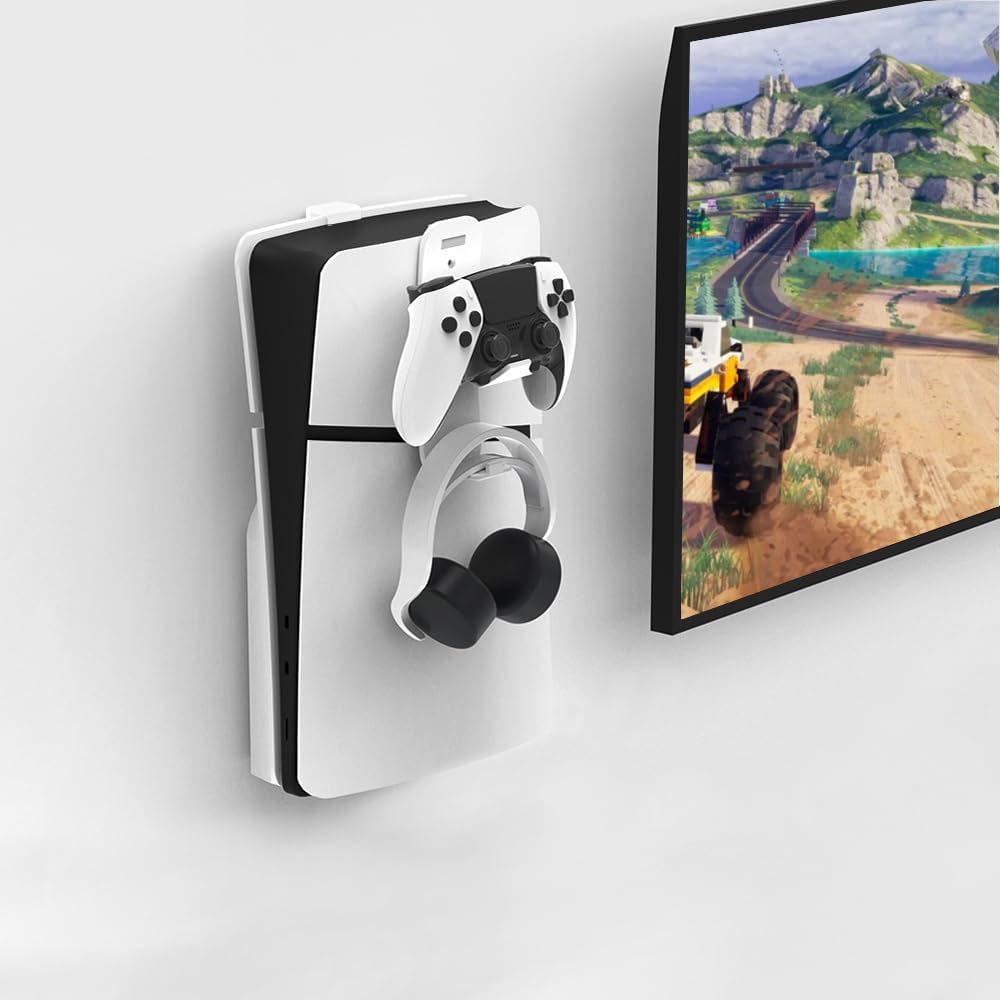 Wall Mount + Storage Hook Set Accessories For PS5 Slim Console