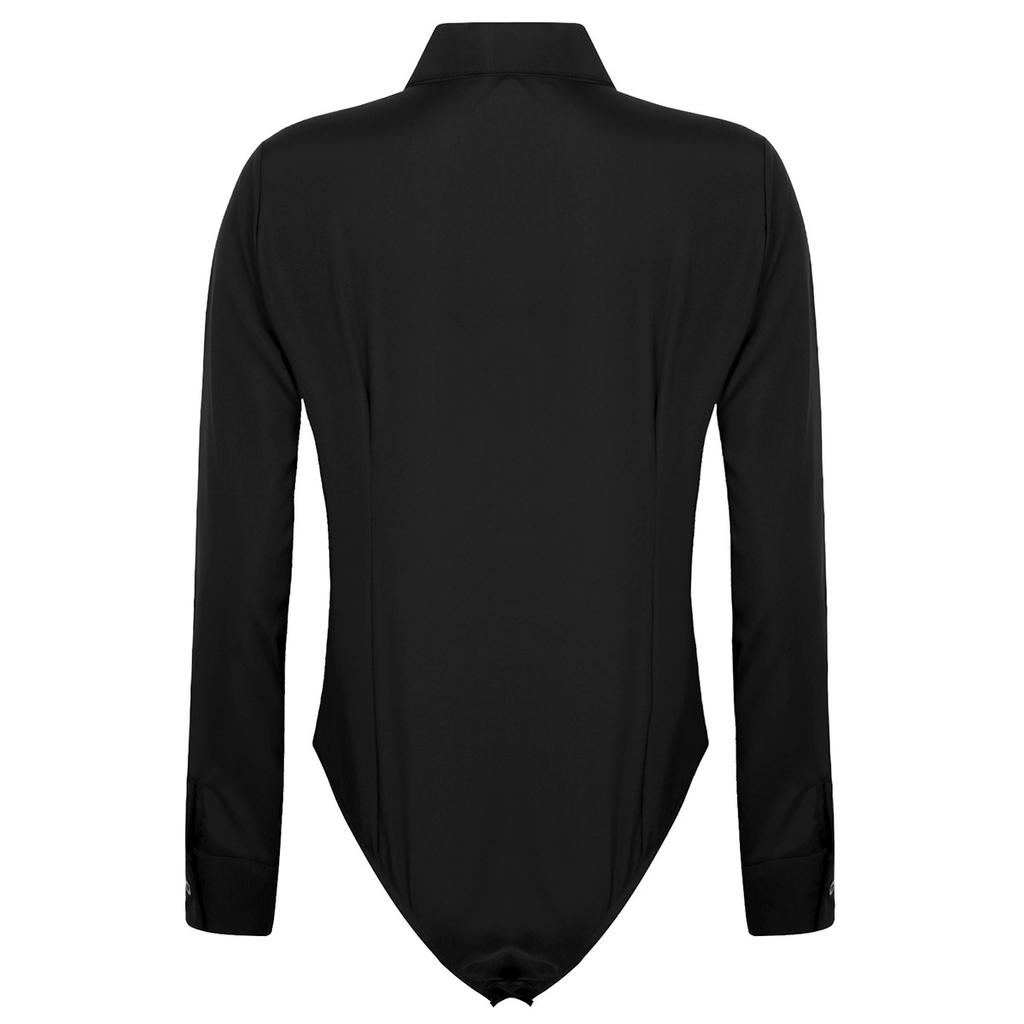 Women Bodysuit Shirt Bottoming Shirt Office Wear One-Piece Bodysuit Easy Care Work Bodysuit Shirt