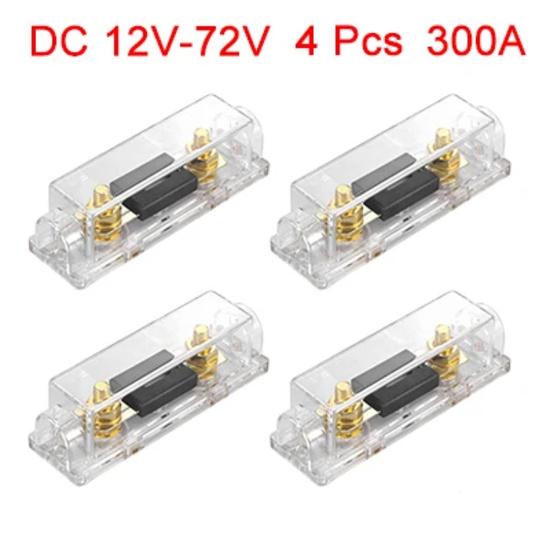 X Autohaux 4Pcs 0/2/4 Gauge Inline ANL Fuse Holder ANL Fuse Block With 200A 250A 300Amp  Electrical Protection Fusible For Cars