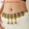 French Style Metal Waist Belt With Decorative Flowers And Tassel For Summer Wear
