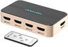 VENTION HDMI Switcher, 5 Inputs, 1 Output [PS5/PS4/PS3/Nintendo Switch Compatible] 4K@30Hz HDMI Selector, HDCP1.4, HDR Compatible, Remote Control Incl