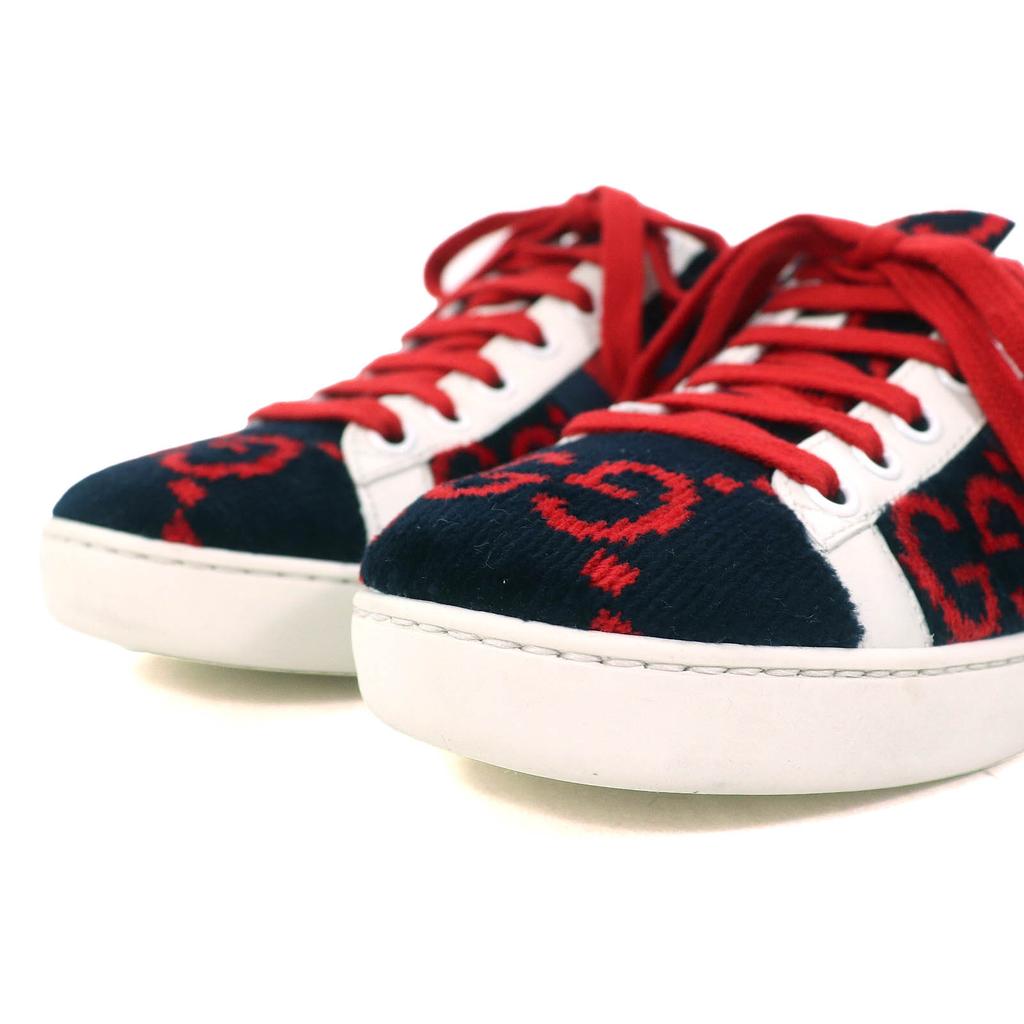 Tolle GUCCI Low-Cut-Sneaker Frottee GG-Muster Florstoff mit 36,5 431910 Gebraucht