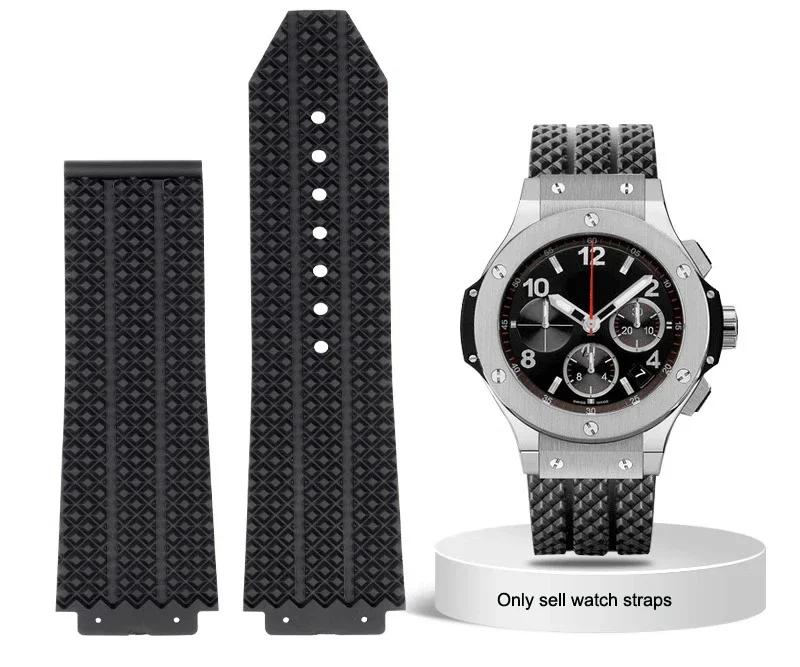 

Ремешок для часов HUBLOT BIG BANG Силиконовый 25*19 мм Водонепроницаемый Мужской Ремешок для часов Цепочка Аксессуары для часов Резиновый Браслет 25-19MM