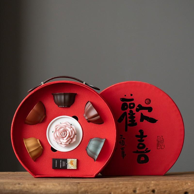 Forbidden City merchandise gifts Wufu cup purple sand tea set gift box for customers and elders gifts business gifts