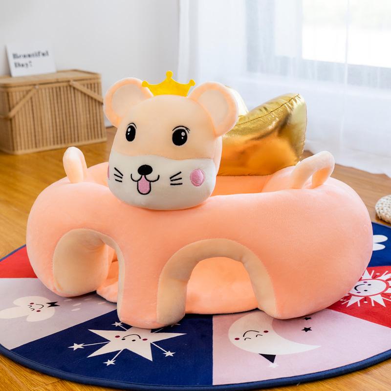 Cute Baby Sofa Support Seat Cover Plush Chair Learningto Sit Feeding Chair Comfortable Toddler Nest Puff Washable Without Filler