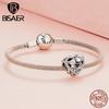 Bisaer 925 Sterlingsilber Zirkonia Herz Junge und Haustier Perle Passend für Original Armband Halskette Schmuck Geschenk