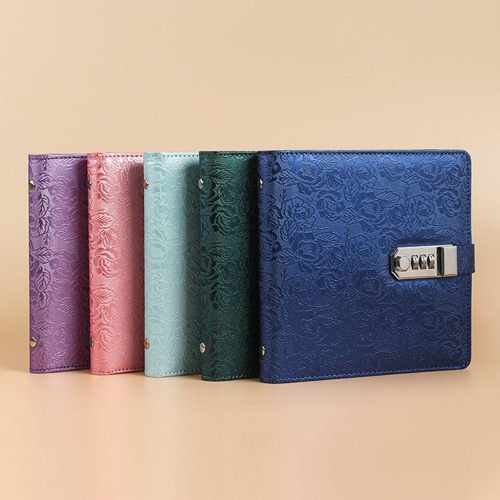 

Бюджетный органайзер из ПУ кожи с замком, тиснение в виде цветов, органайзер-планировщик для экономии денег, 50 листов чёрный