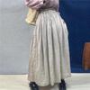 Johnature Vintage Linen Women Skirts Casual High Waist Solid Color Female Skirts