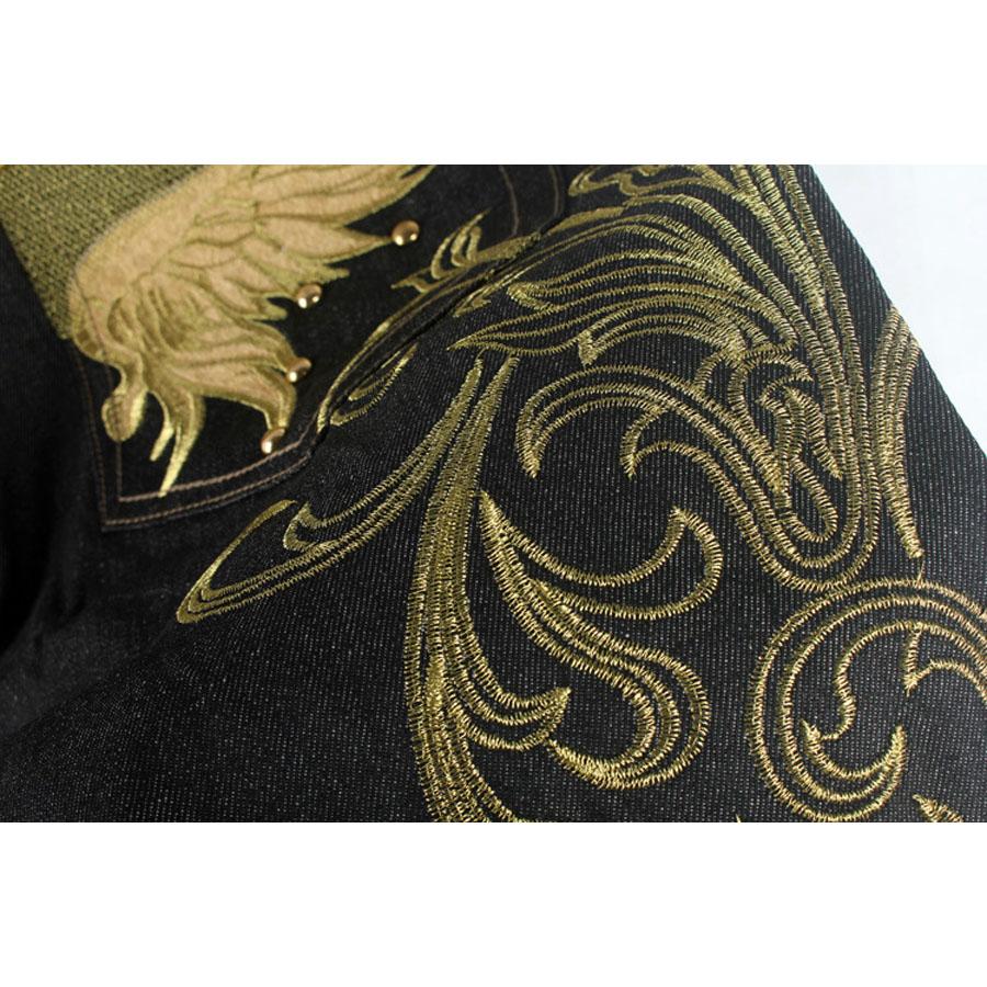 European and American Embroidered Hip-hop Jeans Men's Trend HIPHOP Street Dance Casual Loose Plus Fat Plus Size Skateboard Pants 30-46