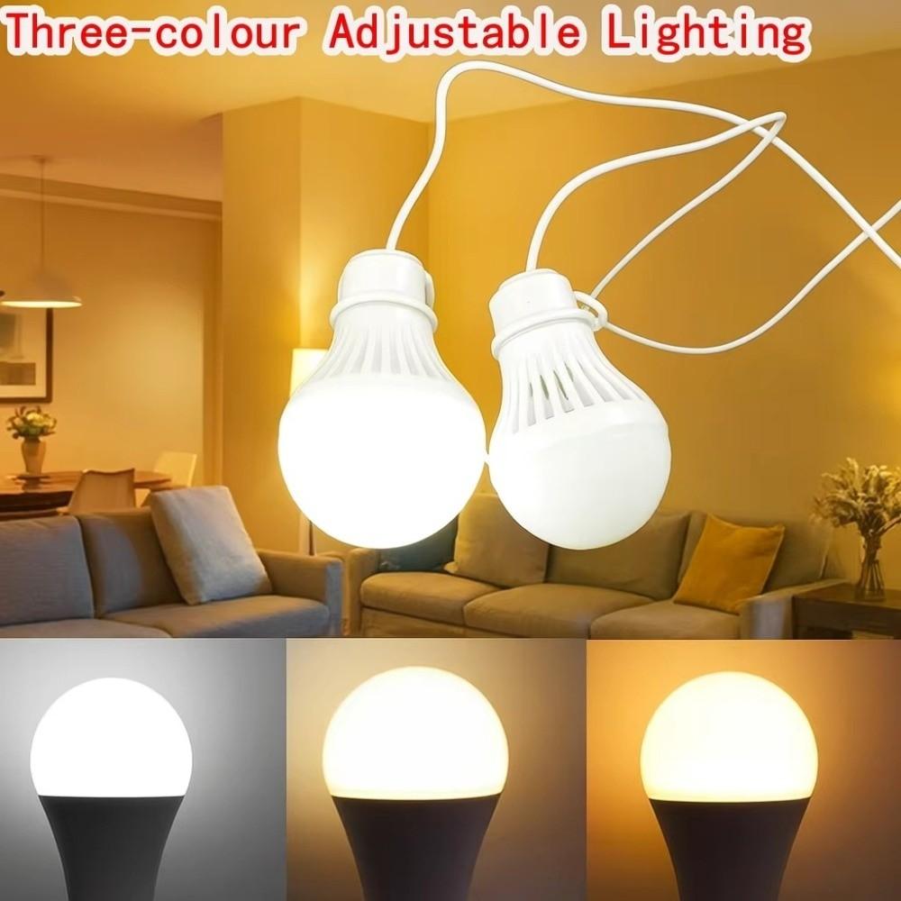 3-Color LED Camping Light Portable Hanging Tent Lamp Durable Dimmable Emergency Bulb  Outdoor