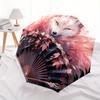 Compact & Stylish Fox with Cherry Blossom FanUmbrella - Vibrant Cartoon Design, Automatic Open, 8-Rib Steel Frame, Lightweight