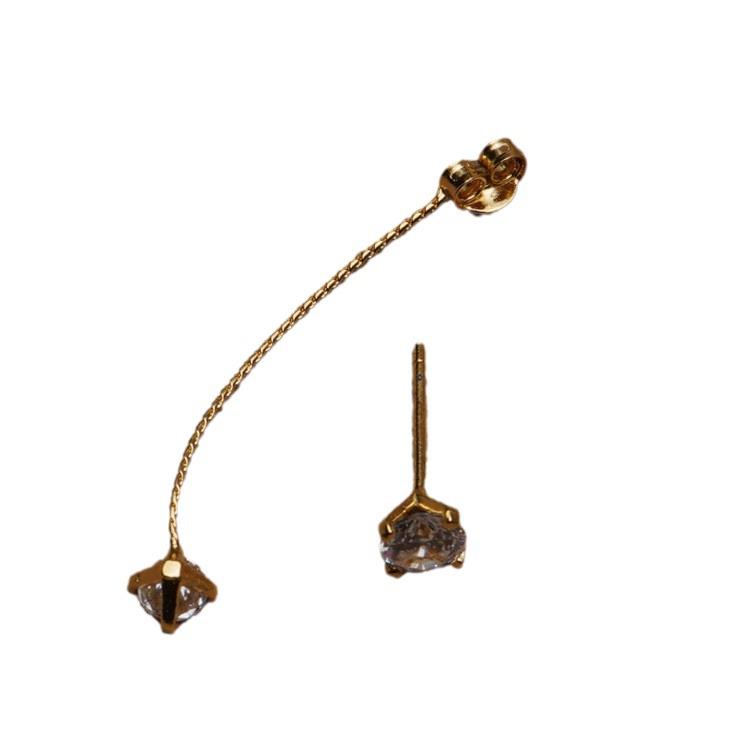 Minimalist Zircon Long Earrings - Front and Back Wear, Versatile Studs for Women