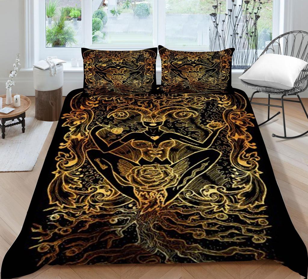 Bed Cover 3D Bohemia Printing Themed Print Homes Bedding Quilt Cover Textiles Polyester Breathable Home Bedclothes