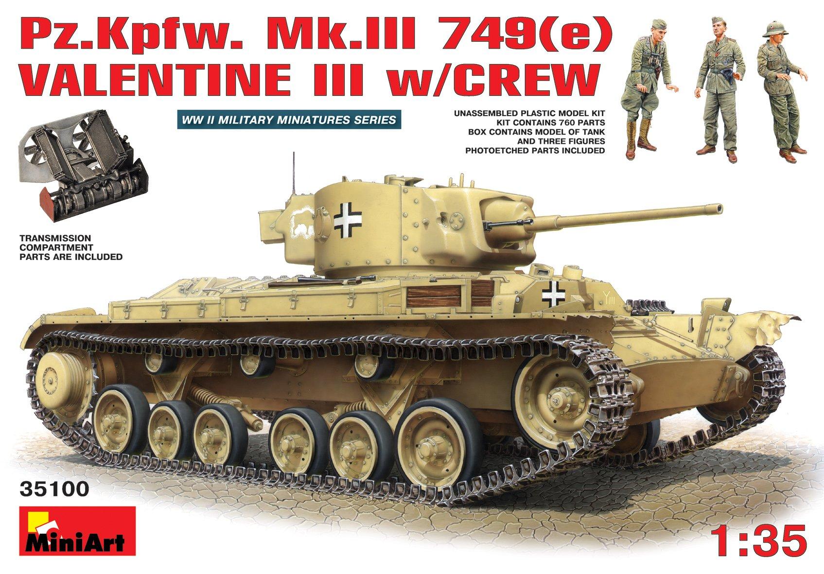 

Miniart Valentine e с 3 членами экипажа MA35100 Пластиковая модель 1/35 MK.III749