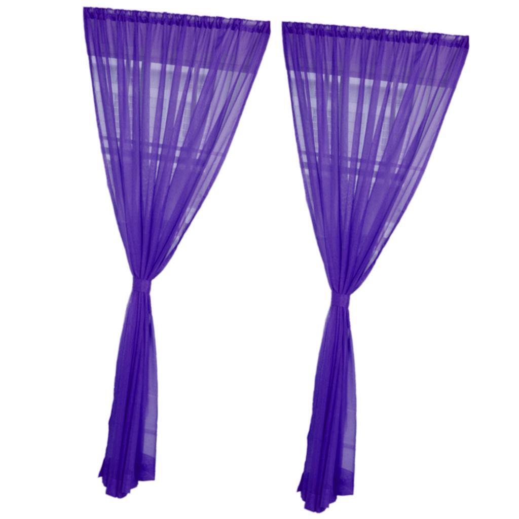 Elegant 2 Panel Kitchen Curtain Sheer Door Window Voile Drape 200x270cm