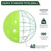 PATIKIL Glow In the Dark Pickleball 40 Holes Glow In the Dark Pickleball Set of 3 Outdoor Pickleball Balls with Mesh Bag for Indoor and Outdoor Sports