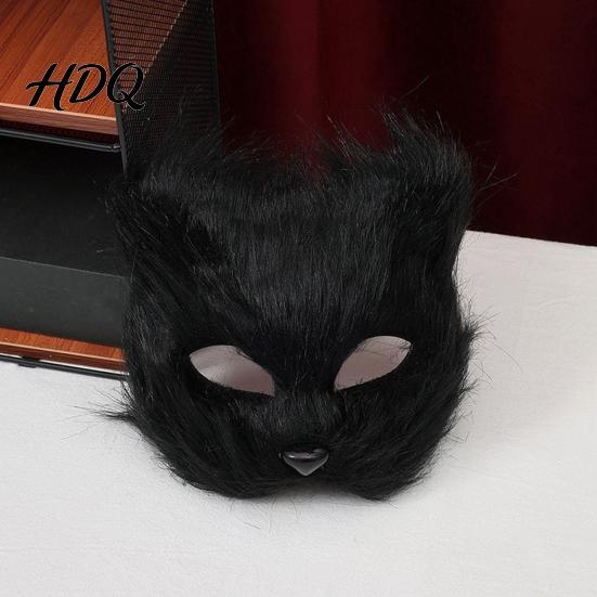 Kostým Lišky s dlouhou srstí Maska na obličej Dlouhá bílá srst Poloviční maska Halloween Maškaráda Cosplay Měkký samet Zvíře