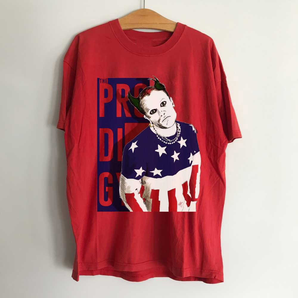 Редкая футболка The Prodigy - The Prodigy Постер Короткий рукав Красная Все размеры Футболка SS44 Унисекс Футболка XXXXL