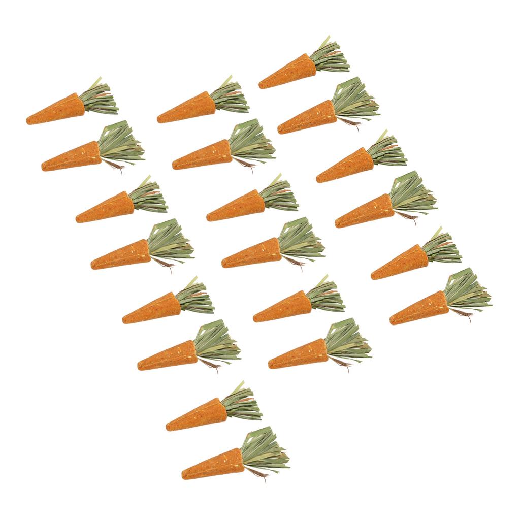 20pcs Carrot Shaped Hamster Toy Teeth Grinding Decorative Crude Fiber Small Animal Chewing Toys for