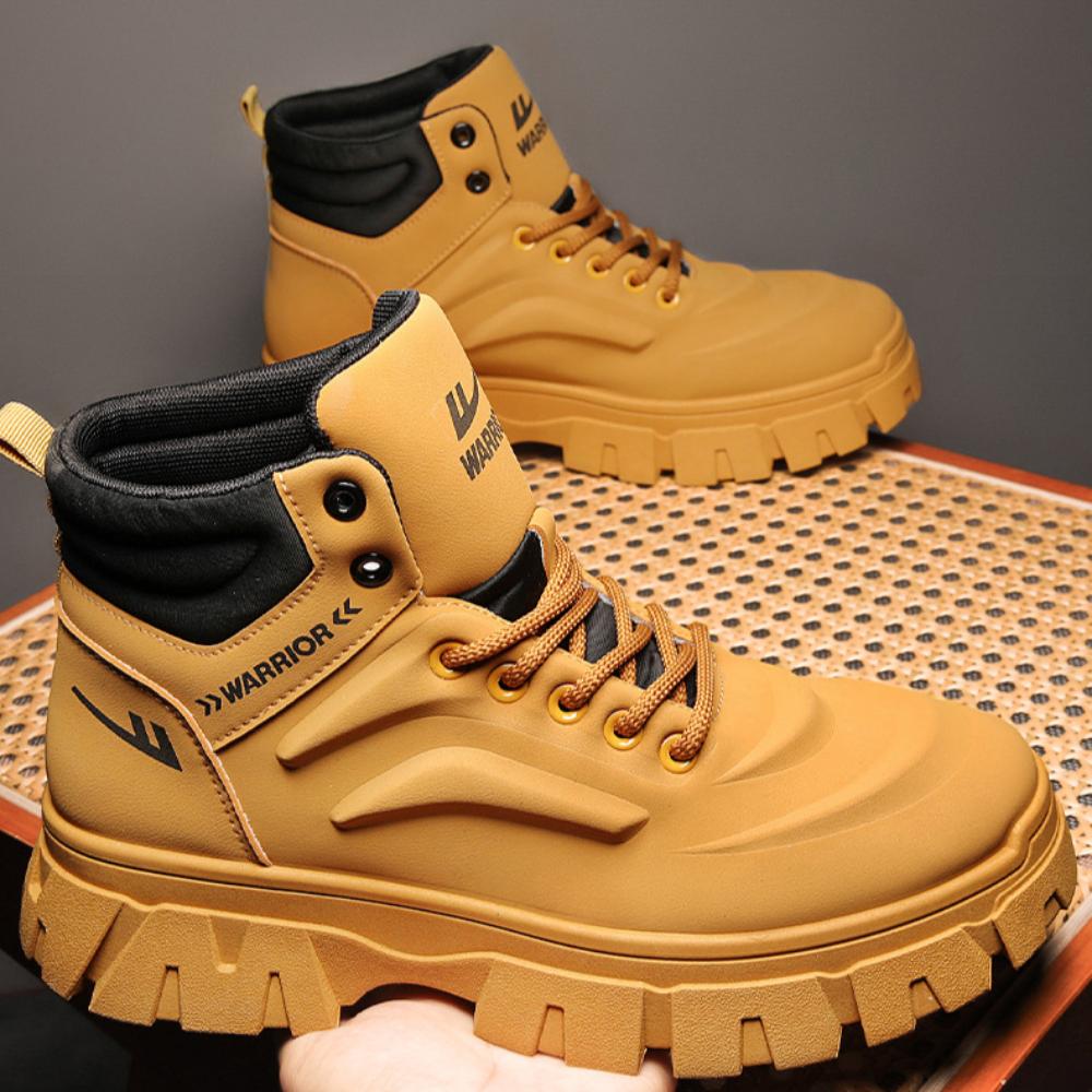 Warrior Herrenschuhe Retro Vielseitig Britischer Stil Plateau Erhöhend Lässige Kurze Stiefel