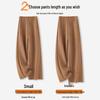 Women's Gray Cashmere Scimitar Wide-Leg Trousers – Fleece-Lined Wool for Autumn/Winter 2025