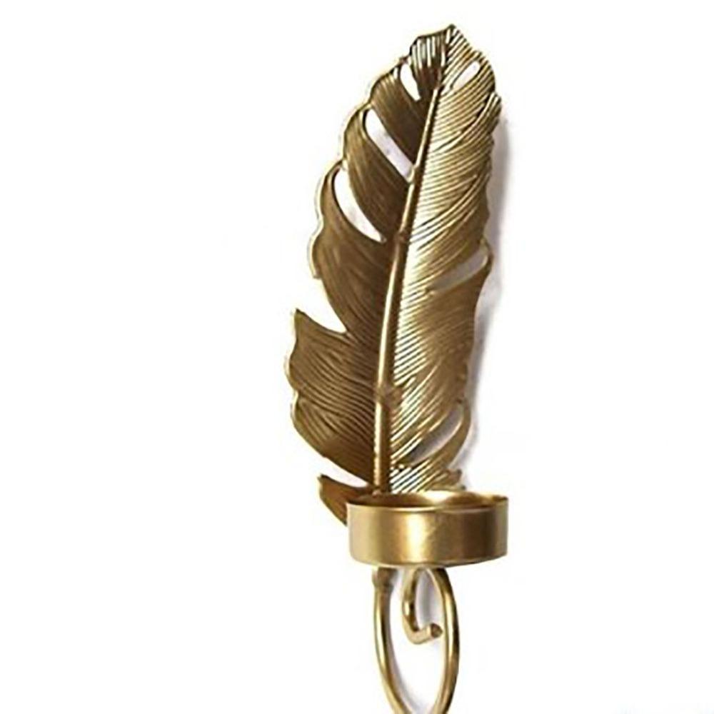 Pendant Candlestick Holder Metal Golden Leaf Candlestick Exquisite Candlestick  Candle
