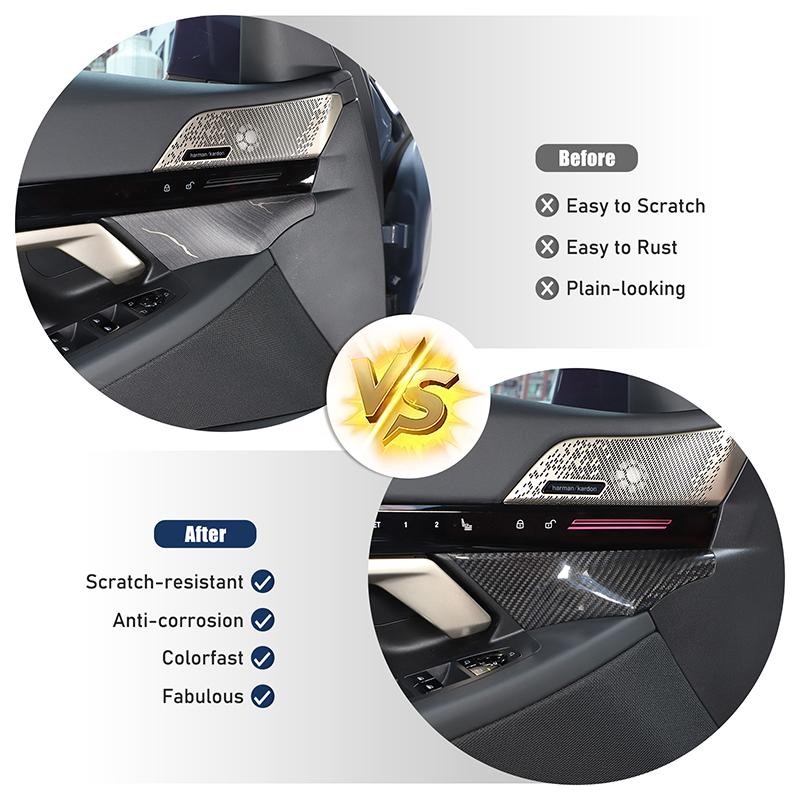 Real carbon fiber For BMW 5 Series G60 2025 Car Center Console Dashboard Panel Decoration Cover Sticker Interior Accessories