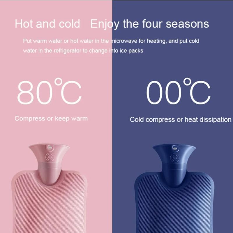 Hot Water Bottle with Classic Striped Cover, Hot Water Bag for Menstrual Cramps, Neck and Shoulder Pain Relief Hand Feet Warmer