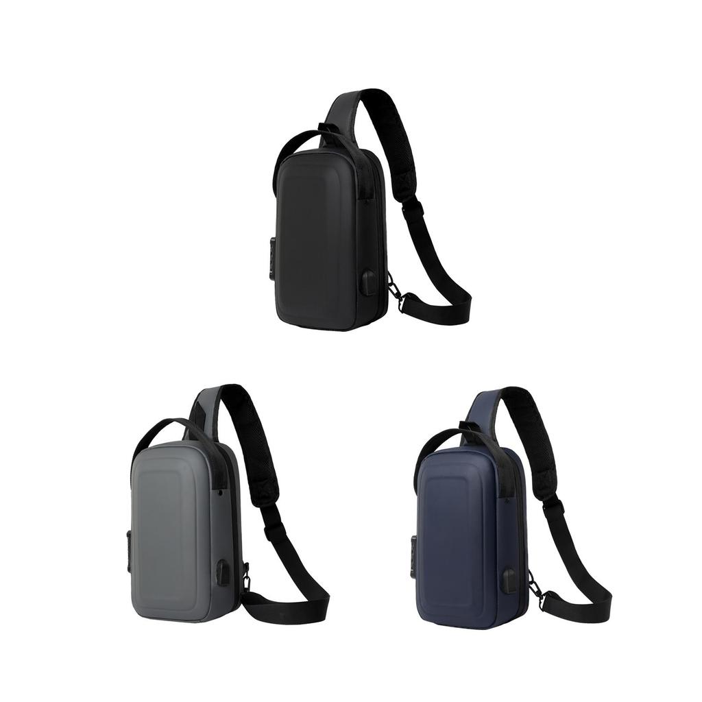 Men Chest Bag Handbag Water Resistant Wear Resistant Portable Hard Case Chest Pack for Running Cycling Biking Travel Hiking