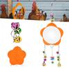 Non Toxic Chicken Hanging Mirror Wood Chicken Entertainment Toy Pet Mirror Toy  Farm Entertainment